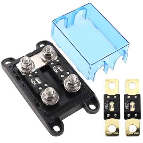 2-Way AMG Mega Fuse Holder Kit, Includes 2 Pcs 100A and 2 Pcs 120A ANM Fuse for Cars - size: 100A120A