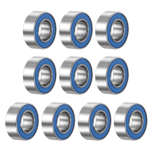 uxcell 10pcs MR84-2RS Miniature Deep Groove Ball Bearings 4x8x3mm Rubber Sealed Bearings for TRX4 1/10 RC Cars Trucks, 3D Printer, P6 (ABEC 3) - color: Blue, size: 4x8x3mm