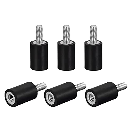 uxcell Rubber Mounts 6pcs M4 Male/Female Vibration Isolator Shock Absorber, for Garage Motor Air Compressor Car Boat Bobbins, D10mmxH15mm - size: M4x10mmx15mm