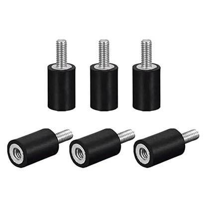 uxcell Rubber Mounts 6pcs M4 Male/Female Vibration Isolator Shock Absorber, for Garage Motor Air Compressor Car Boat Bobbins, D10mmxH15mm - size: M4x10mmx15mm
