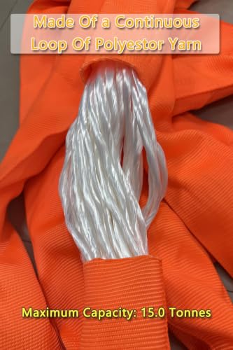 37500 LBS Lifting Sling, 13 FT Eye & Eye Round Sling - size: 37,500lb-20ft