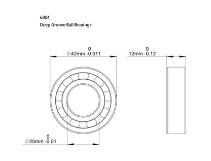 10 PCS Double Rubber Sealed Deep Groove Ball Bearings, Deep Groove Ball Bearing ABCE-3 Pre-Lubricated (CB, 6004) - size: 6004, style: CB