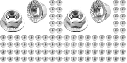 50 Pcs M10 x 1.5mm Flange Nuts,304 Stainless Steel Metric Serrated Flange Hex Flange Nuts, Bright Finish Lock Nuts,Silver (Pack of 2) - size: M10 x 1.5, 10mm, 10mm (Pack of 2)