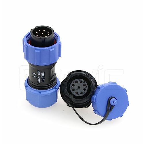 Weipu SP17 9 Pin Connector Waterproof IP68 Male Plug Female Socket Circular 6-10mm Cable Industrial Solar Electrical Connector - size: 9Pin 5A