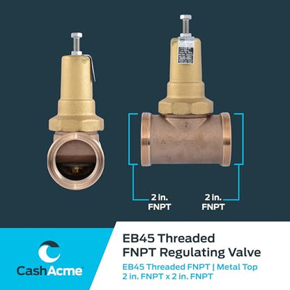 Cash Acme EB45 Pressure Regulating Valve, 2 Inch NPT Threaded, Metal Top, 60 PSI, PVA54M-DTH-60 - size: 2 in., 60 PSI
