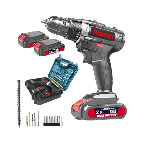 21V Brushless Cordless Power Drill 【2 Battery】 with 2x 2.0Ah Battery and Charger (531 in.lbs)- 3/8 inch Chuck Brushless Impact Driver, LED Work light Hammer Drills