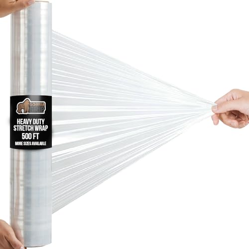 GORILLA GRIP Stretch Film Shrink Wrap for Moving, 500'x24" Roll - size: 24" - 500 FT Roll