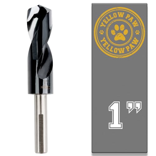 Yellow Paw 1 Inch Drill Bit for Metal - Industrial Grade M35 Cobalt Titanium Aluminum Nitrite - 1" Diameter & Total Length of 6" with Working Length of 3" Easily Drill Into Metal, Steel, & Aluminum - size: 1 in
