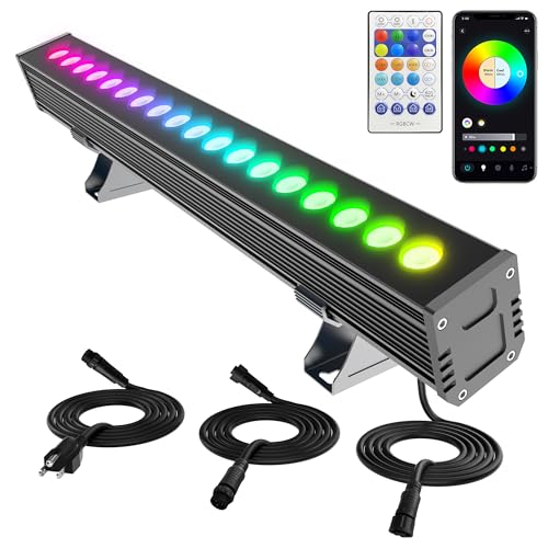 Linkable RGBCW Wall Washer Lights , 90W Smart LED Stage Wash Light Bar - size: 20" 90W RGB+Tunable White(2700-6500K)