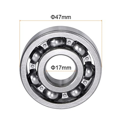 uxcell 6303 Deep Groove Ball Bearings 17x47x14mm Chrome Steel, Open Type - size: 17x47x14mm
