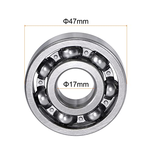 uxcell 6303 Deep Groove Ball Bearings 17x47x14mm Chrome Steel, Open Type - size: 17x47x14mm