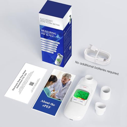 Bluetooth Peak Flow Meter, Digital PEF FEV1 Monitor for Asthma