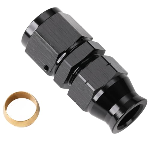 8AN Female Flare to 5/16" Hardline Compression Fitting Adapter Straight Aluminum Black - color: Black - 1PCS, size: 8AN to 5/16"