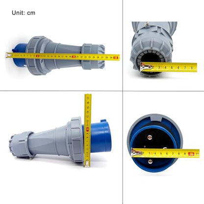1Set 125A 3Pin Male+Female Connector,(Compatible with 100amp),Industrial Waterproof Receptacle, IP67 Industrial Plug&Socket,Cable Coupling Connector,IEC60309 220V-250V 2P+E 6H - style: 3Pin Connector Set