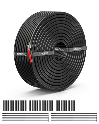 NAOEVO 18 Gauge Wire 2 Conductor, 18 Gauge Automotive Wire 12V Cable, 30FT - size: 30ft, style: 2C-18AWG