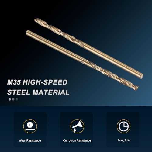 PATIKIL 2mm Drill Bit M35 Cobalt 5% High-Speed Steel for Metal 10 Pack - size: 2mm
