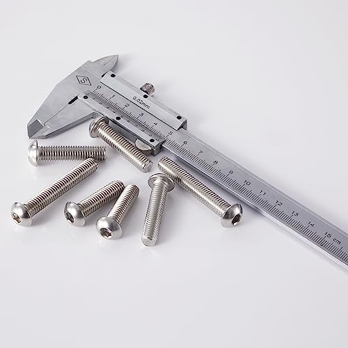 M8 x 40mm 45mm 50mm 55mm 60mm Button Head Socket Cap Screws Bolts, Stainless Steel 304, Metric Allen Hex Drive, Bright Finish, Fully Threaded, Assortment Kit 20PCS - size: Button M8x40-60 mm