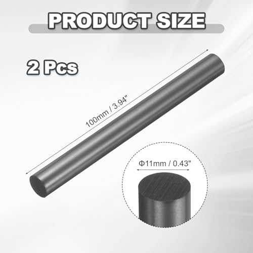 PATIKIL Graphite Rod 2 Pcs Graphite Stirring Rod 100x11mm Cylinder Stick - size: 100x11mm