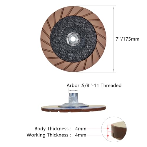 7" Ceramic Bond Diamond Cup Wheel for Concrete, 5/8-11, 400 Grit - size: 7"