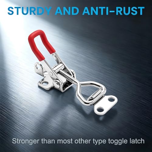 6 Pack Toggle Latch Clamp 4001P, 304 Stainless Steel Adjustable Toggle Latch, 309Lbs Holding Capacity,Quick Release Pull Latch with Screw,for Lid Jig, Smoker Door, Tool Box, Case Trunk（w/Padlock Hole) - style: 4001-with padlock