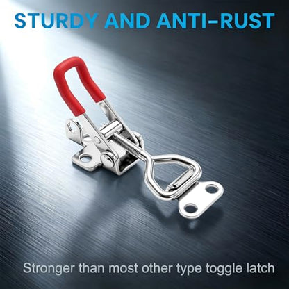 6 Pack Toggle Latch Clamp 4001P, 304 Stainless Steel Adjustable Toggle Latch, 309Lbs Holding Capacity,Quick Release Pull Latch with Screw,for Lid Jig, Smoker Door, Tool Box, Case Trunk（w/Padlock Hole) - style: 4001-with padlock