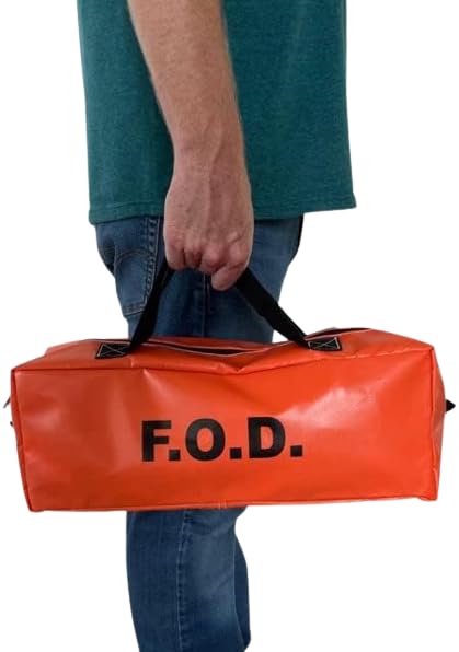 FOD Bag Vinyl Aerospace Aircraft FOD Pouches with Zipper, Hook-and-Loop, Pouches, Waist Belts, Stands, Hanging Options - Help Eliminate Foreign Object Debris Or Store Large Hand Tools - color: Orange