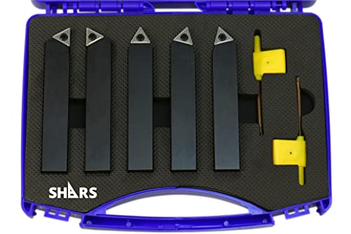 Shars (5 Pcs) 3/4" Indexable Carbide Turning Tool Set 404-1043 P] - size: 3/4" 404-1043
