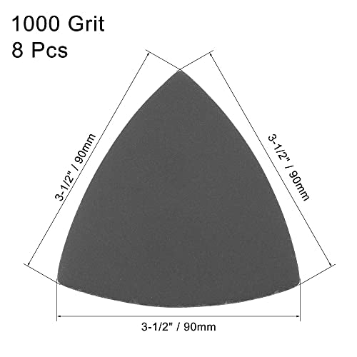 uxcell Triangular Sandpaper Hook and Loop Fit 3-1/2" 1000 Grit 8pcs - size: 1000 Grit