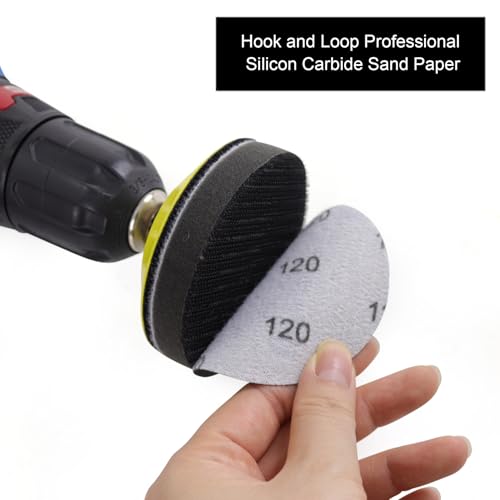 MAXMAN 3" Sanding Discs, 80 Grit Hook & Loop Sandpaper, Silicon Carbide - style: 80 Grit