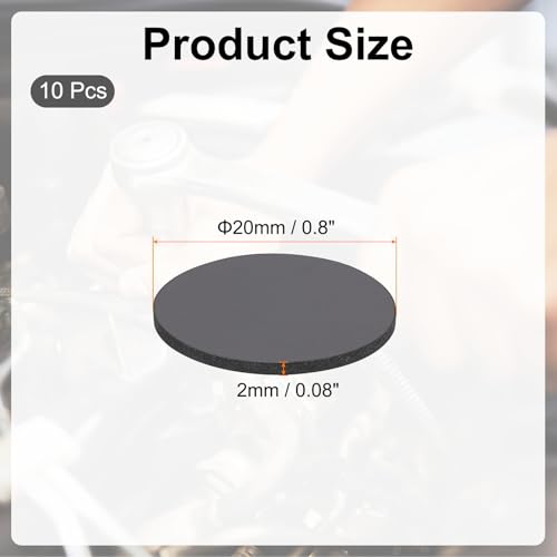 PATIKIL Rubber Solid Discs Washers, 10 Pcs 20mm OD x 2mm Thick Rubber Round Gasket Pad Bushings Spacer Washer for DIY Gasket Craft, Black - size: 20mm x 2mm