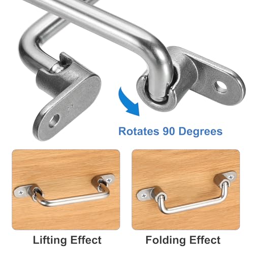 uxcell 304 Stainless Steel Folding Pull Handle (Hole Distance 5") - size: 5 Inch