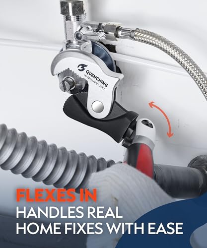 QUENCHING Self Adjusting Crowfoot Wrench, 7.5" Auto Jaw 5/16" to 11/16", 8 to 17 mm, Rust Resistant & Power Grip, Space-Saving Alternative to Wrench Sets for Car and Home Repairs - size: 7.5" Wrench
