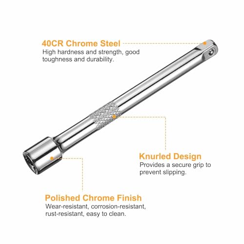 HARFINGTON 1pcs Socket Extension Bar 1/4" Drive 4" Long Extension Bars - size: 1/4" x 4"