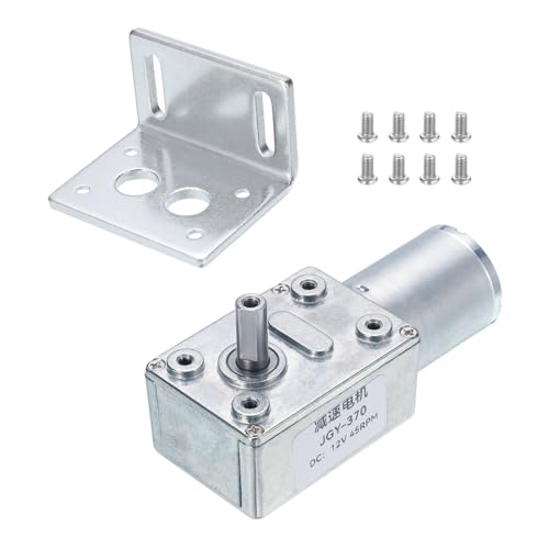 MECCANIXITY DC 12V High Torque Turbine Worm Geared Motor with 6mm Shaft 45RPM Geared Motor Gear Box Reduction Motor for Boat, Car, Fan, Home Appliance - style: 45 RPM