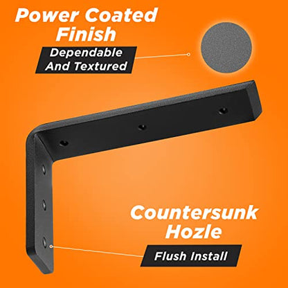 BATODA 10” Countertop Support Steel Brackets (2 PCS), Heavy Duty L Bracket - size: 10 Inch