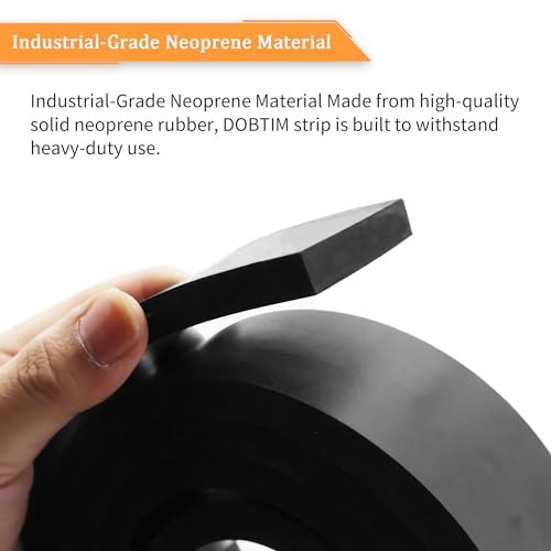 DOBTIM Rubber Strips 1/2(.500)" Thick X 1" Wide X 10'Long, Solid Rubber Rolls Use for Gaskets DIY Material, Supports, Sealing, Bumpers, Protection, Abrasion, Black - size: 1" X 10', style: .500" thick (No Adhesive）