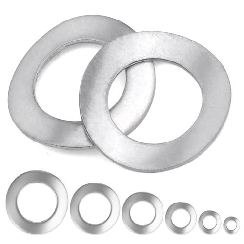 Curved Washer Assortment Kit, 225pcs Curved Spring Washer d3-d10, 304 SS - color: silvery, size: Curved D3-D10 225Pcs