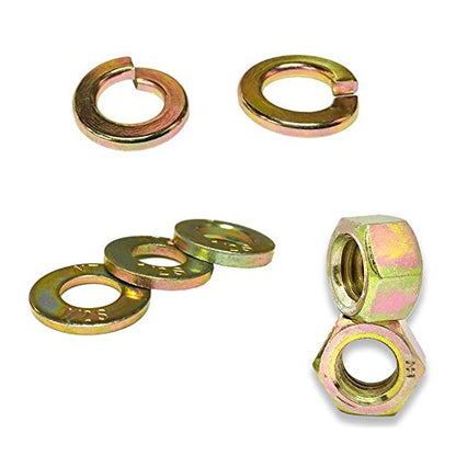 2 Assortments - Inch & Metric Grade 8 & 10.9 Hex Nuts, SAE Flat & Split Lock Washers - 702PCS!