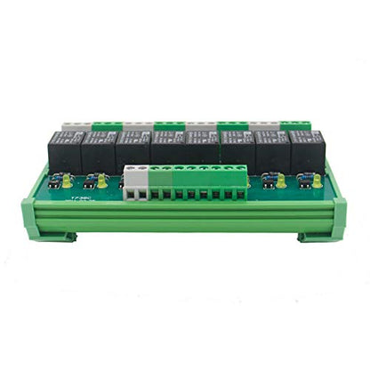 8 Channel Interface Relay Module 24VACDC DIN Rail Panel Mount for Automation PLC Board (FY-T738-24VACDC) - size: 24VACDC