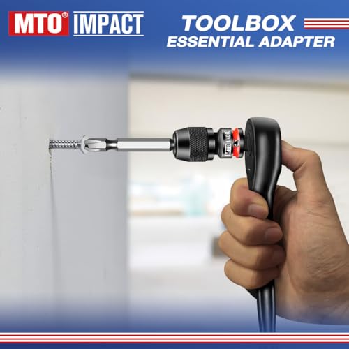 MTO 1/4-Inch Square Drive to 1/4-Inch Hex Socket Adapter, 2PCS Quick Release Impact Bit Holder, for Impact Wrench Ratchet, CR-MO - size: 1/4" Drive
