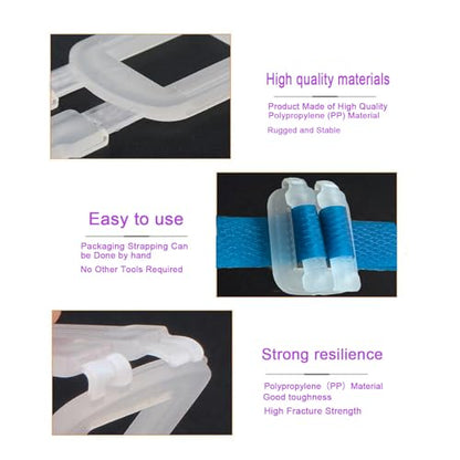 Plastic Packaging Banding Strapping Kit, 1/2" x 500' Polypropylene Straps & 100 Buckles, Blue - color: Blue