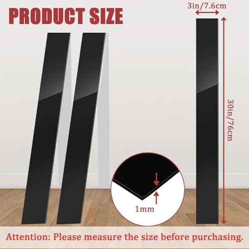 2 Pcs 304 Stainless Steel Strips, Brushed Self Adhesive Strip Metal Trim Strip, Finishing Sheet Metal Strip for Microwave/Oven/Cooktop, 30" Long, 3" Wide Gap Filler for Kitchen Decor-Black - color: Black, size: 3in