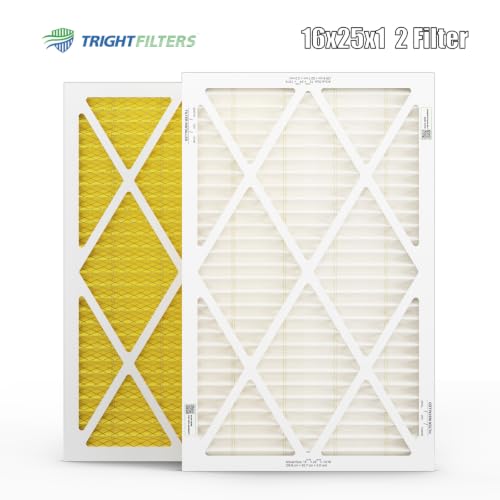 TRIGHTFILTERS 16x25x1 Air Filter MERV 11 HVAC Furnace Filter Pleated 2 Pack - size: 16x25x1