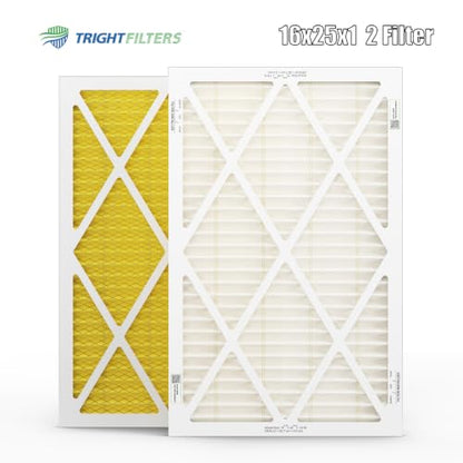 TRIGHTFILTERS 16x25x1 Air Filter MERV 11 HVAC Furnace Filter Pleated 2 Pack - size: 16x25x1