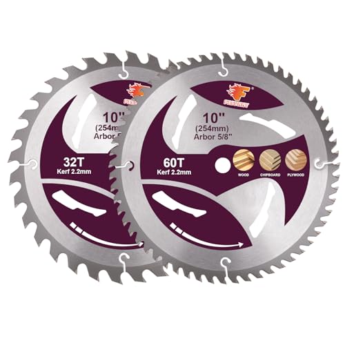 10" Circular Saw Blade, 32T&60T 2pcs-Set, Table Saw Blade, Miter Saw Blade.