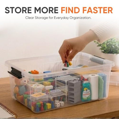 Superio 21 Quart Clear Plastic Storage Boxes with Lids, Stackable Organizer Containers, BPA-Free Storage Bins for Home, Office, School & Dorm, 1 Pack - size: 21 Quarts