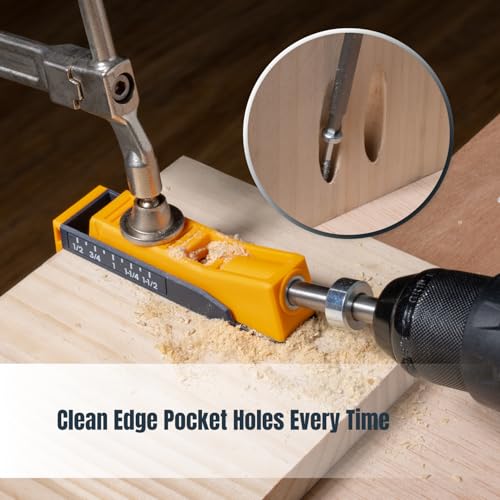 POWERTEC Single Pocket Hole Jig Kit with Drill Bit & Stop Collar (72249V) - style: SinglePocket Hole Jig Kit