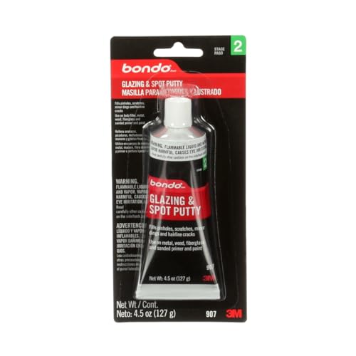 Bondo Glazing and Spot Putty, Fills Pinholes, Scratches, Minor Dings & Hairline Cracks, 4.5 oz, 1 Tube