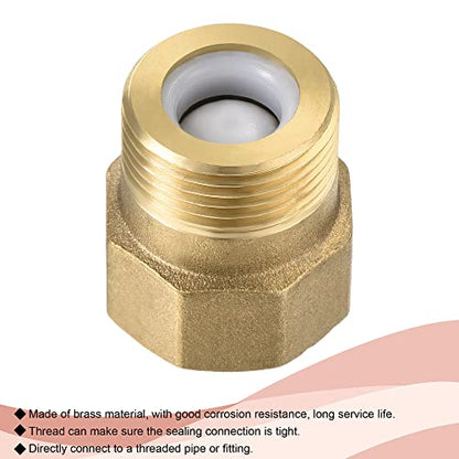 MECCANIXITY Brass Check Valve, G3/4 Male Female Thread 30x33mm Inward Flow Non-Return One Way Backflow Prevention for Water Petrol Fuel Line - size: G3/4