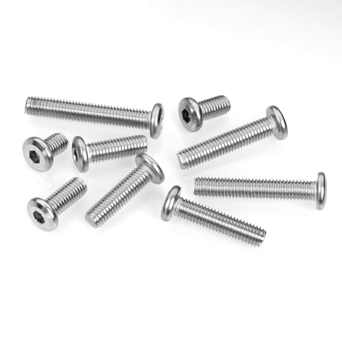 30Pcs M8 x 35mm M8 Bolts Flat Head M8x1.25 Bolt Hex Socket Cap Screws Bolts, M8 Screws 304 Stainless Steel Furniture Screws Full Thread, Bright Finish & Hex Spanner by Mywish - color: Silver-M8, size: 35mm